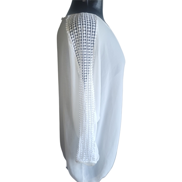 Jessica White Semi-sheer Long Sleeve Blouse 18W - Picture 3 of 5